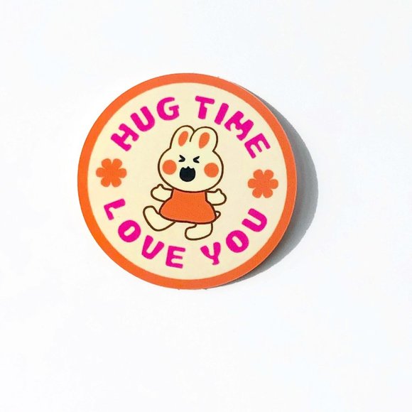 5PC Round Bunny Cute Sticker |Journals Sticker|Vinyl Sticker Cute Round Sticker - Picture 1 of 5